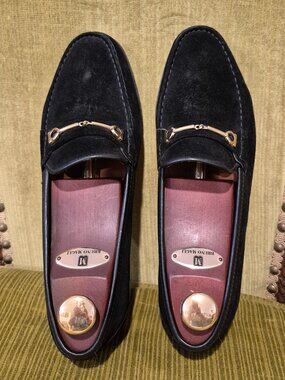 SALVATORE FERRAGAMO black suede size 9 men's shoes